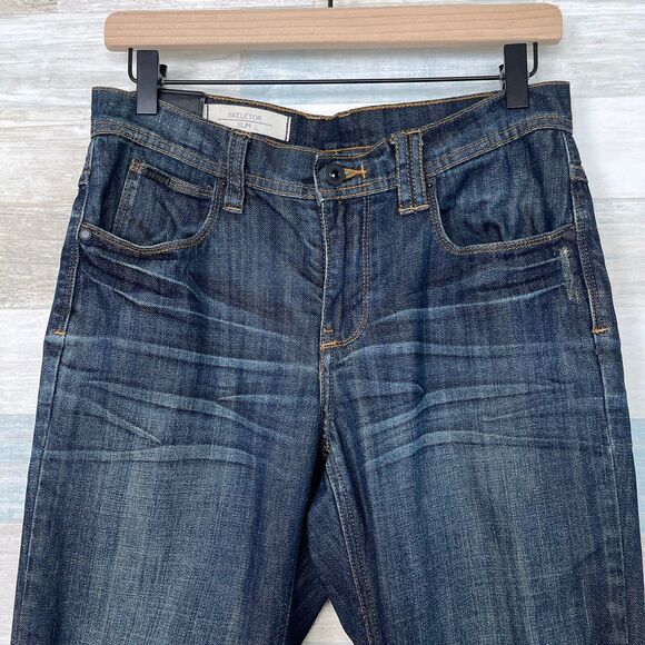 Empyre Skeletor Slim Straight Leg Jeans Dark Wash Stretch Denim Mens 30 30x32 - Picture 2 of 9